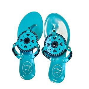 Jack Rogers Sandals Womens 5 Blue Jelly Shoes Work Vacation Cruise Georgica